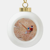 Ring-nek-fazant Keramische Bal Ornament (Voorkant)