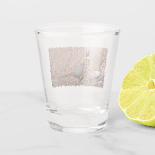 Ring-nek-fazant Shot Glas (Achterkant)