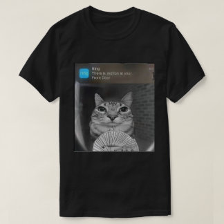 Ring Notification Cat Meme | Grappige deur cam art T-shirt