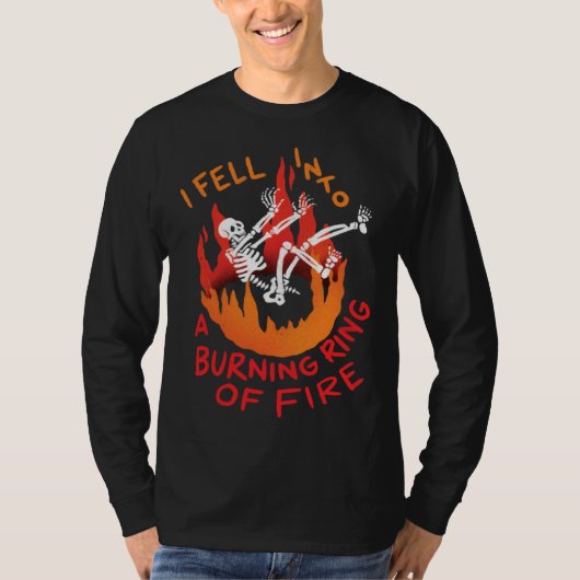 Ring of Fire Skeleton Halloween Party T-shirt (Voorkant)