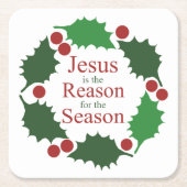 Ring of Holly Jesus reden voor het seizoen Kartonnen Onderzetters (Voorkant)