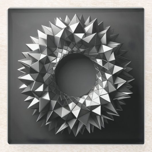 ring of irregular pyramides glazen onderzetter (Voorkant)