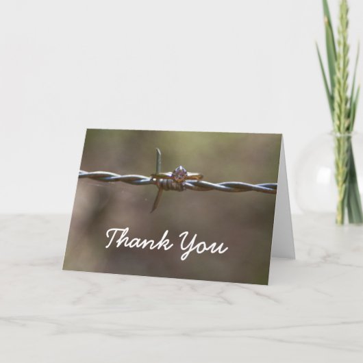 Ring on barbed wire Thank You card Bedankkaart (Voorkant)