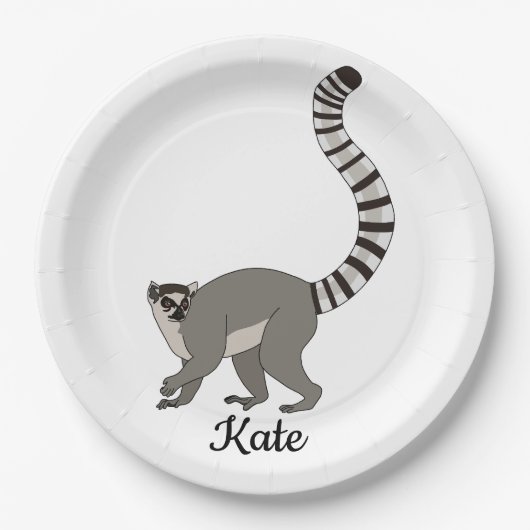 Ring op maat Lemur Papieren Bordje (Voorkant)