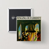 Ring Out Liberty Vierkante Button 5,1 Cm (Voorkant /achterkant)