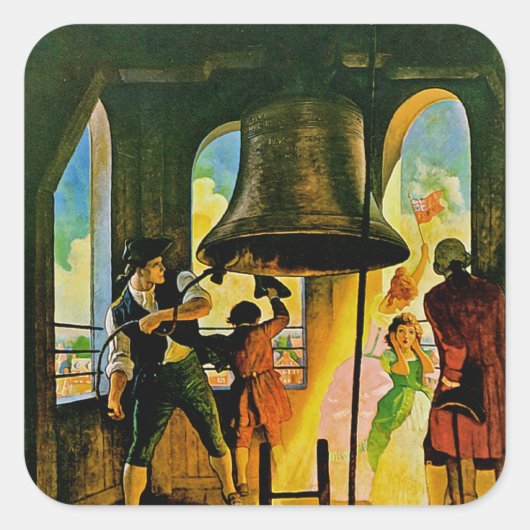 Ring Out Liberty Vierkante Sticker (Voorkant)