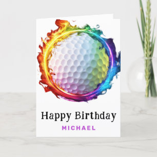 ** Ring Rainbow Fire golfbal AP94 Verjaardag Kaart