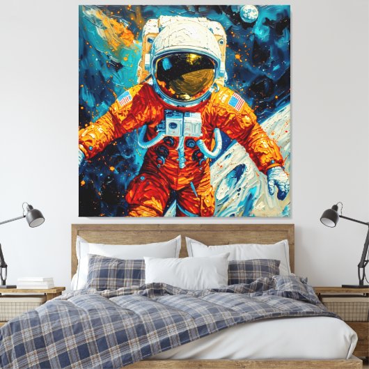 Ring Rond de Maan Canvas Afdruk (Insitu (Slaapkamer))