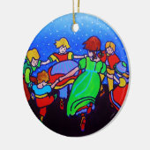 Ring rond Rosie twee Keramisch Ornament (Links)