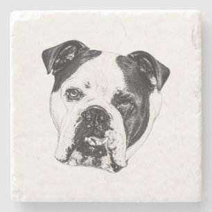 Ring-Safe Bulldog-Onderzetter Stenen Onderzetter