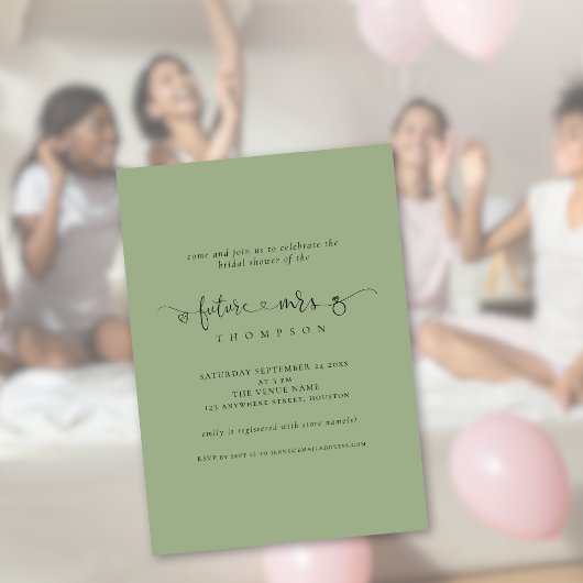 Ring Script Toekomst Mrs Bridal Sage Vrijgezellenf Kaart