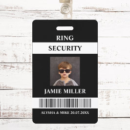 Ring Security Agent Foto ID Ring Bearer Badge