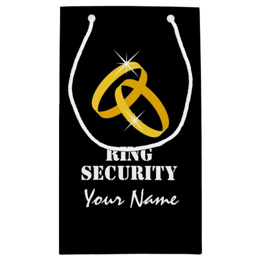 Ring Security gift tas voor trouwringdrager Klein Cadeauzakje (Achterkant)