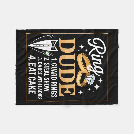 Ring Security Wedding Party Funny Ring Bearer  Fleece Deken (Voorkant (Horizontaal))