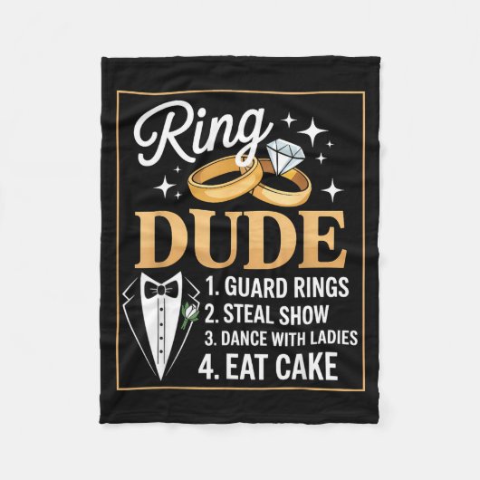 Ring Security Wedding Party Funny Ring Bearer  Fleece Deken (Voorkant)
