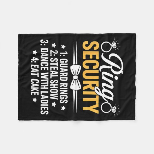 Ring Security Wedding Party Funny Ring Bearer  Fleece Deken (Voorkant (Horizontaal))