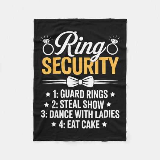 Ring Security Wedding Party Funny Ring Bearer  Fleece Deken (Voorkant)
