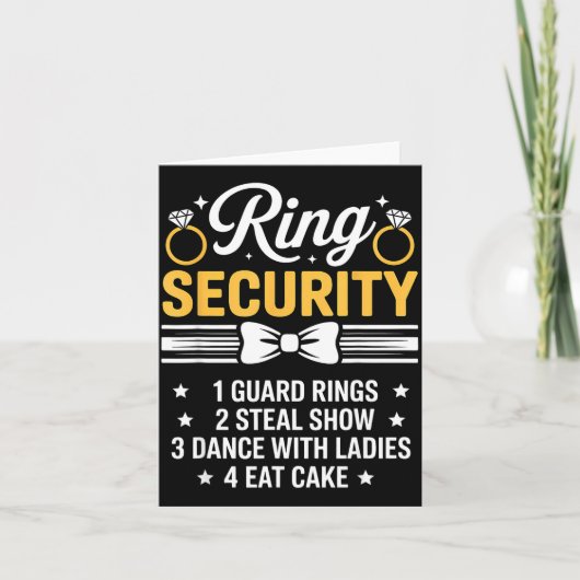 Ring Security Wedding Party Funny Ring Bearer  Kaart (Voorkant)