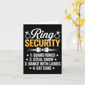 Ring Security Wedding Party Funny Ring Bearer  Kaart (Gele Bloem)