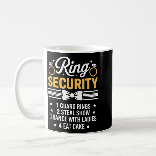 Ring Security Wedding Party Funny Ring Bearer  Koffiemok (Links)