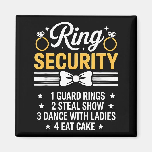 Ring Security Wedding Party Funny Ring Bearer  Magneet (Voorkant)