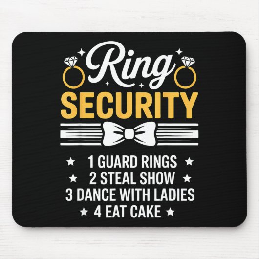 Ring Security Wedding Party Funny Ring Bearer  Muismat (Voorkant)