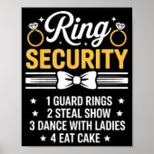 Ring Security Wedding Party Funny Ring Bearer  Poster (Voorkant)