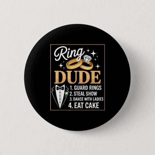 Ring Security Wedding Party Funny Ring Bearer  Ronde Button 5,7 Cm (Voorkant)
