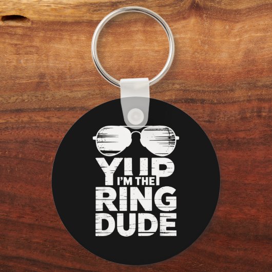 Ring Security Wedding Party Funny Ring Bearer  Sleutelhanger (Voorkant)