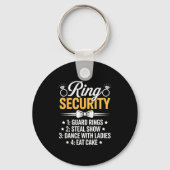 Ring Security Wedding Party Funny Ring Bearer  Sleutelhanger (Voorkant)