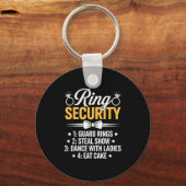 Ring Security Wedding Party Funny Ring Bearer  Sleutelhanger (Voorkant)