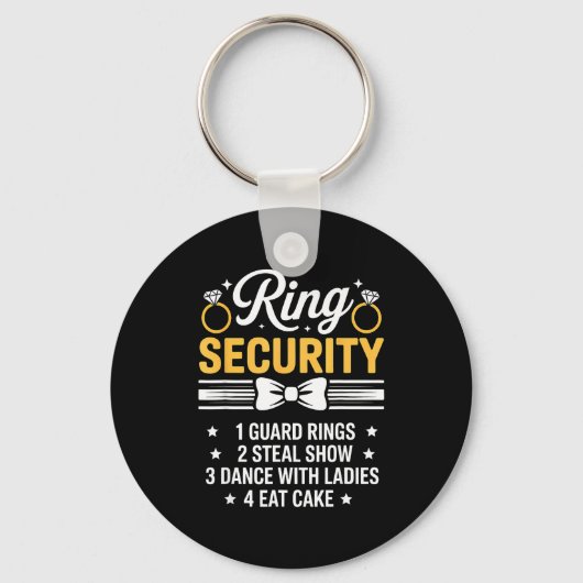 Ring Security Wedding Party Funny Ring Bearer  Sleutelhanger (Voorkant)