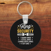 Ring Security Wedding Party Funny Ring Bearer  Sleutelhanger (Voorkant)