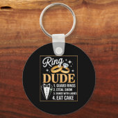 Ring Security Wedding Party Funny Ring Bearer  Sleutelhanger (Voorkant)