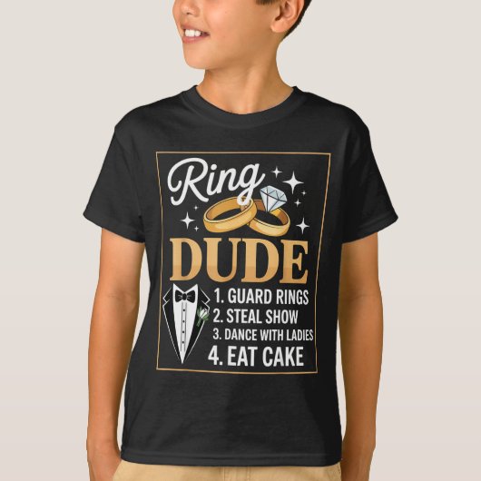 Ring Security Wedding Party Funny Ring Bearer  T-shirt (Voorkant)