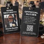 Ring Security Zwart Wit Formeel Pak Bruidsjonker Badge