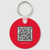Ring sociaal media aangepast monogram rode QR-code Sleutelhanger (Voorkant)
