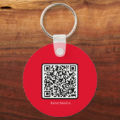 Ring sociaal media aangepast monogram rode QR-code Sleutelhanger (Voorkant)