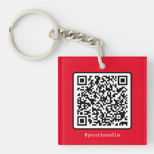 Ring Sociale media Square Acrylyl Sleutelhanger