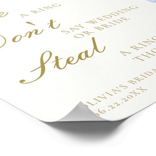 Ring spel bruids thee china set blauw wit kant poster (Hoek)