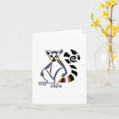 Ring-tailed LEMUR - Bedreigde dieren grafiek Kaart (Gele Bloem)