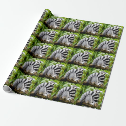 Ring-tailed lemur cadeaupapier (Uitgerold)