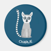 Ring Tailed Lemur gepersonaliseerde naam Magneet (Voorkant)