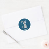 Ring Tailed Lemur gepersonaliseerde naam Ronde Sticker (Envelop)
