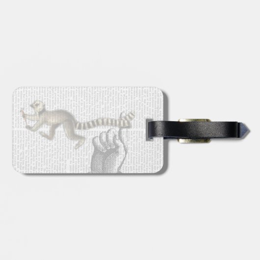 Ring Tailed Lemur op vinger 2 Bagagelabel (Achterkant horizontaal)