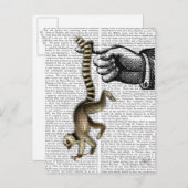 Ring Tailed Lemur op vinger 2 Briefkaart (Voorkant / Achterkant)