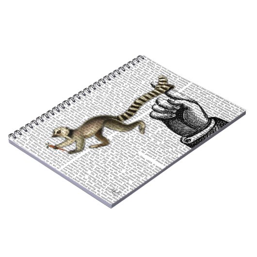 Ring Tailed Lemur op vinger 2 Notitieboek (Linkerzijde)
