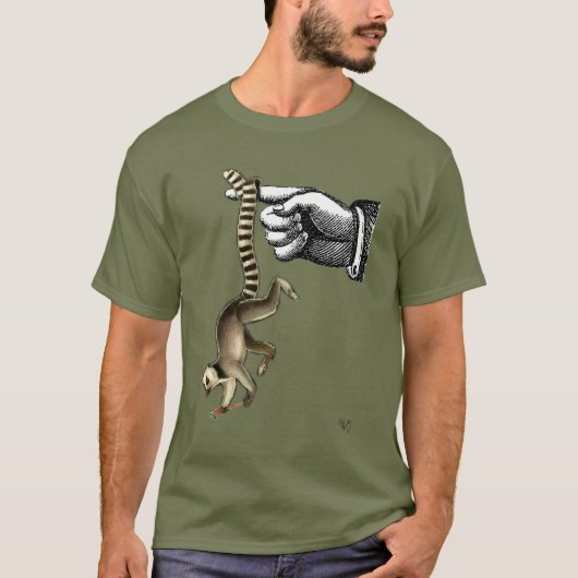 Ring Tailed Lemur op vinger 2 T-shirt (Voorkant)