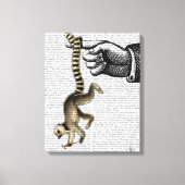 Ring Tailed Lemur op vinger Canvas Afdruk (Voorkant)