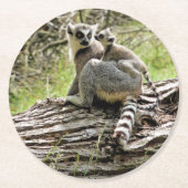 RING-TAILED LEMUR RONDE KARTONNEN ONDERZETTER (Voorkant)